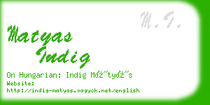 matyas indig business card